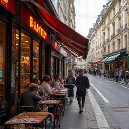 Street cafe in Montmartre, Paris